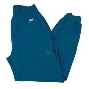 FIGS Zamora  High Waisted Scrub Jogger Pants in pacific Blue